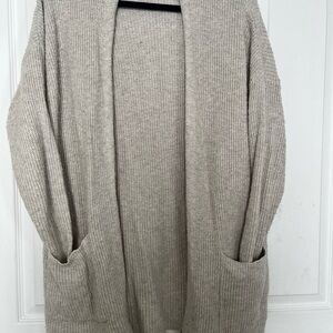 Aerie Cotton Open-Front Cardigan